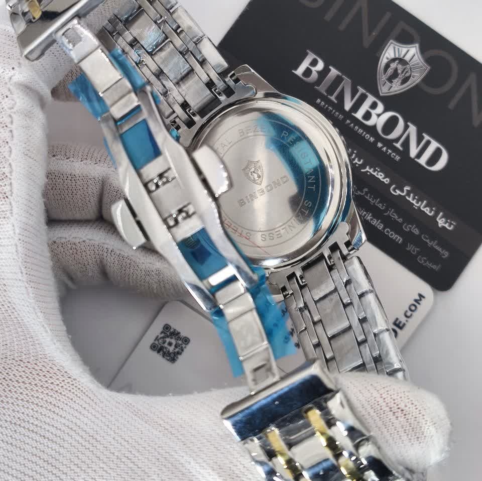 ساعت مچی مردانه بین باند BIN BOND اورجینال صفحه مشکی + + فول پک