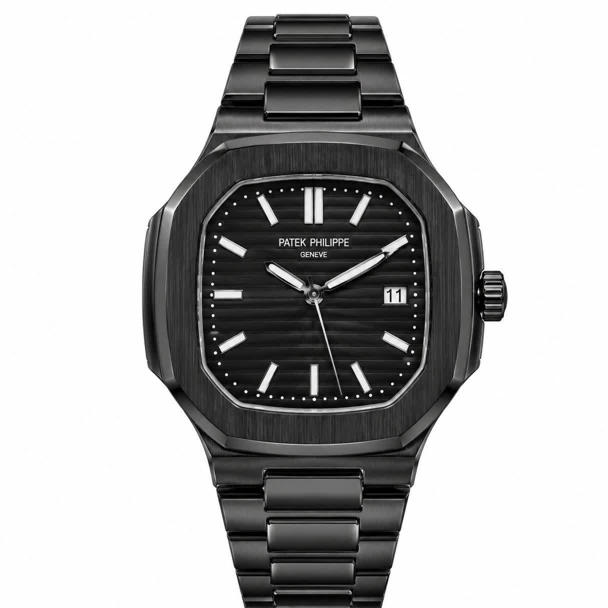 ساعت مچی عقربه ای مردانه پتک فیلیپ PATEKPHILIPPE فول مشکی + + فول پک