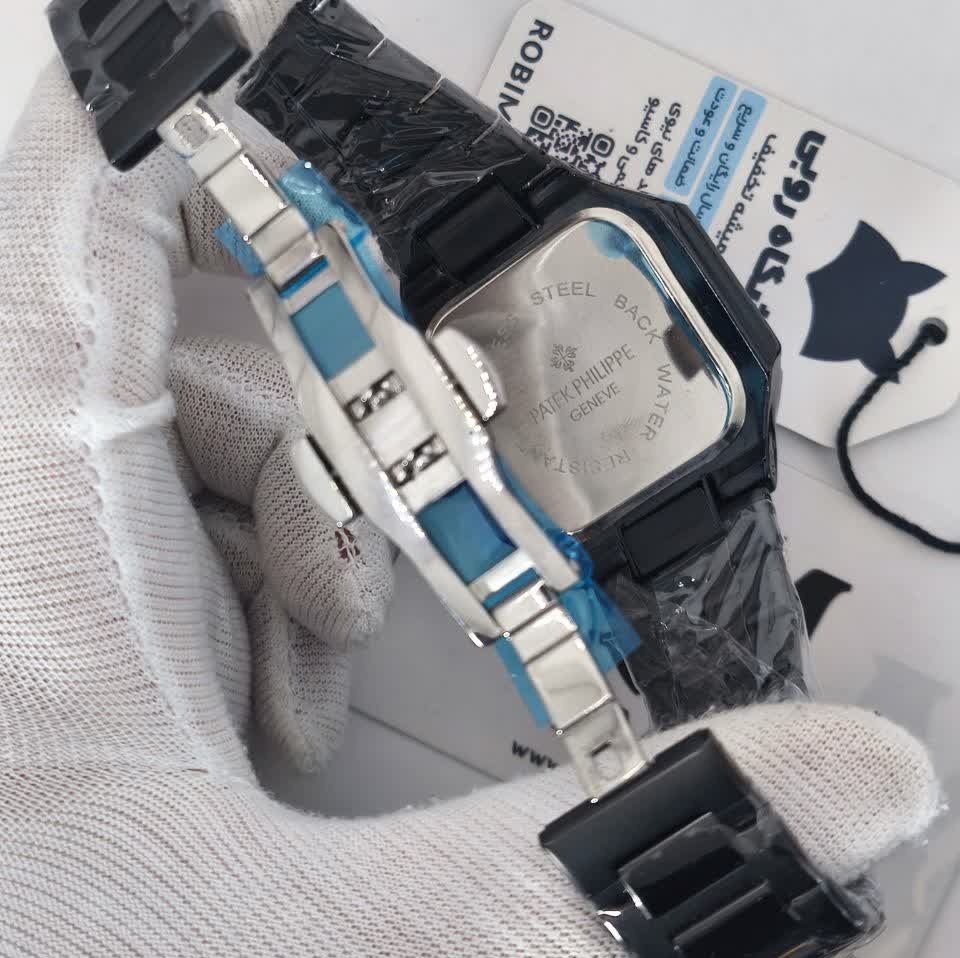 ساعت مچی عقربه ای مردانه پتک فیلیپ PATEKPHILIPPE فول مشکی + + فول پک