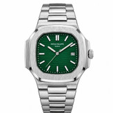 ساعت مچی عقربه ای مردانه پتک فیلیپ PATEKPHILIPPE نقره ای سبز + + فول پک
