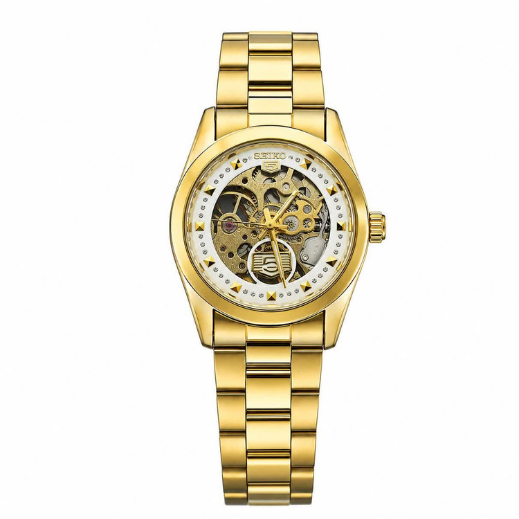 ساعت مچی اتوماتیک زنانه سیکو پنج SEIKO 5 صفحه سفید