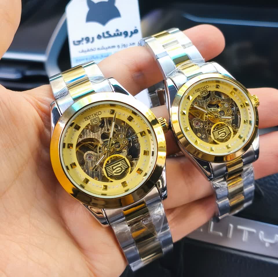 ساعت مچی اتوماتیک زنانه سیکو پنج SEIKO 5 نقره ای طلایی