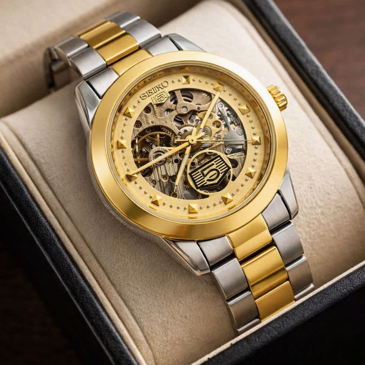 ساعت مچی اتوماتیک زنانه سیکو پنج SEIKO 5 نقره ای طلایی