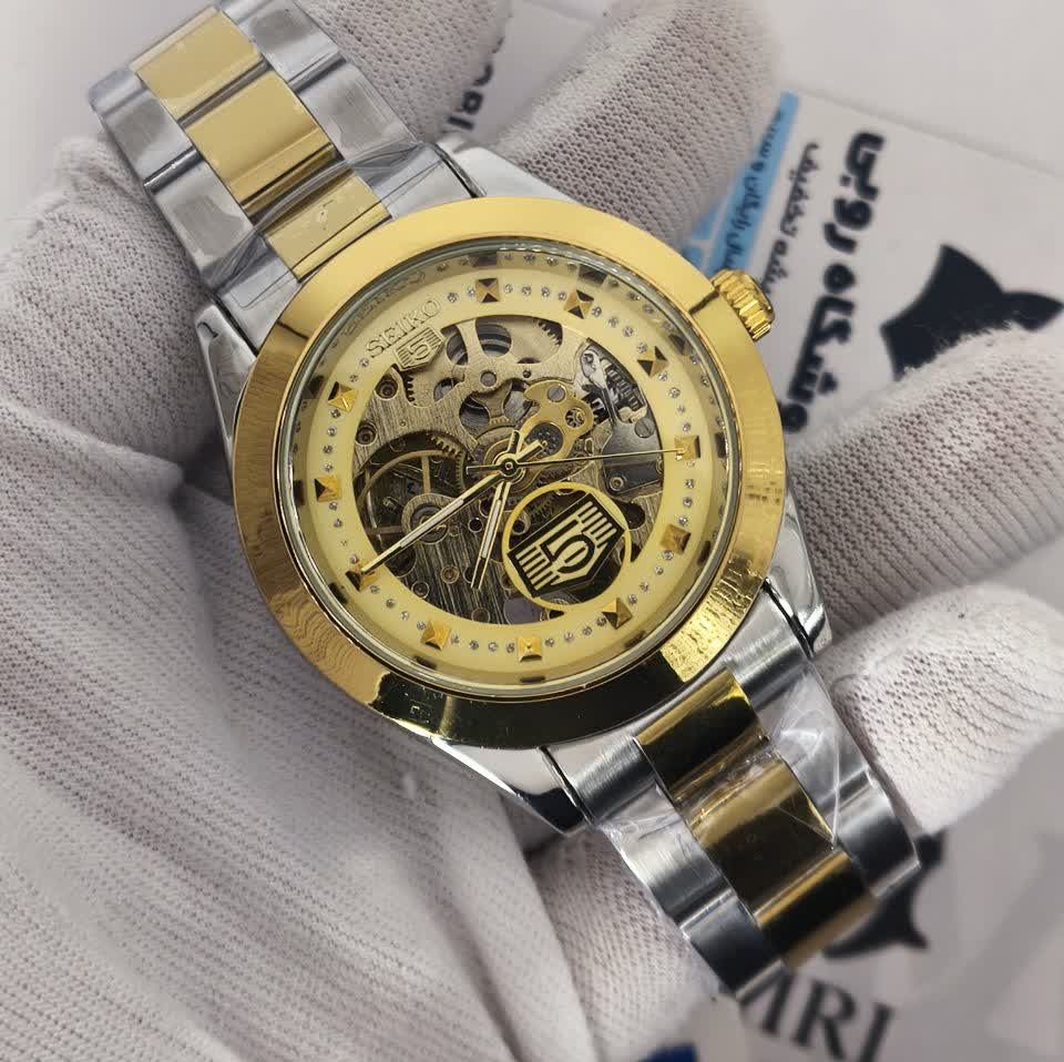 ساعت مچی اتوماتیک مردانه سیکو پنج SEIKO 5 نقره ای طلایی