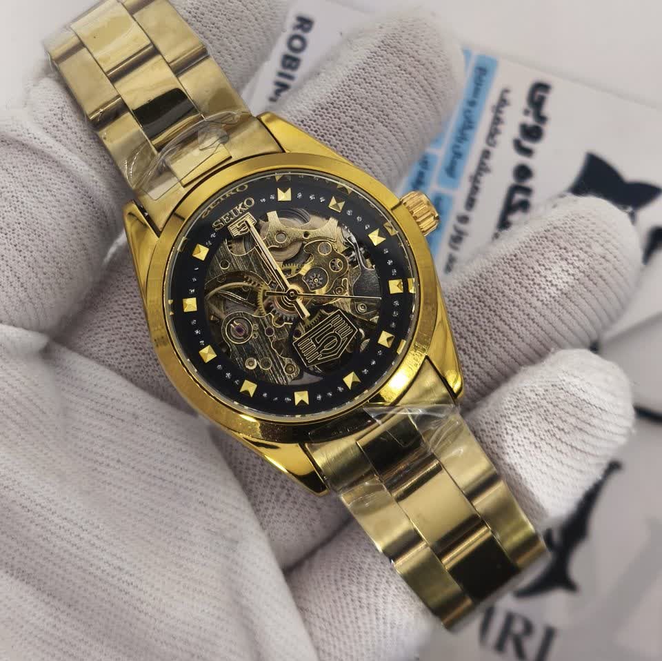 ساعت مچی اتوماتیک زنانه سیکو پنج SEIKO 5 طلایی مشکی