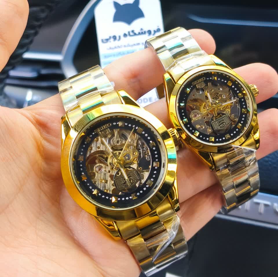 ساعت مچی اتوماتیک مردانه سیکو پنج SEIKO 5 طلایی مشکی