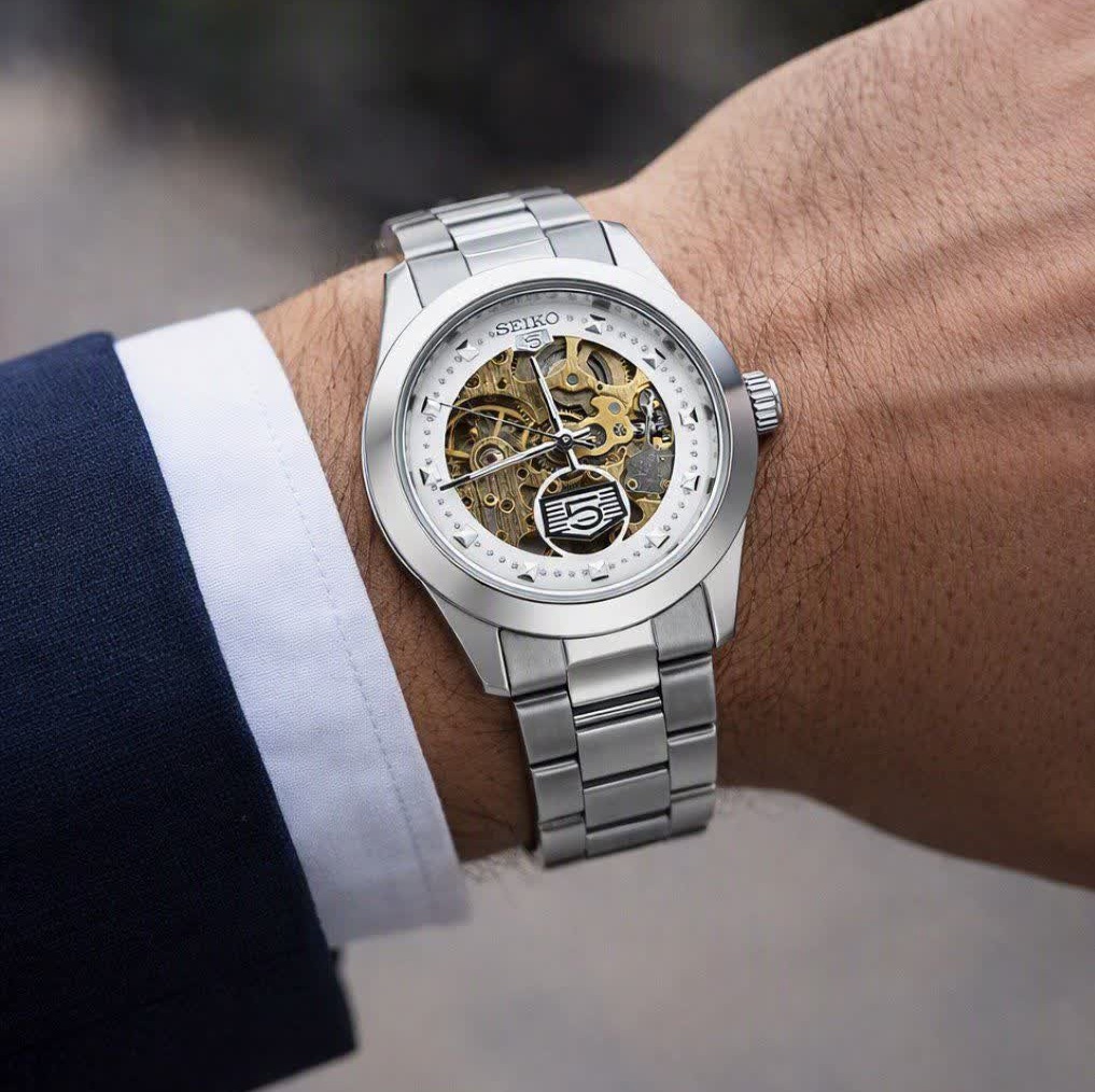 ست ساعت مچی اتوماتیک زنانه و مردانه سیکو پنج SEIKO 5 نقره ای