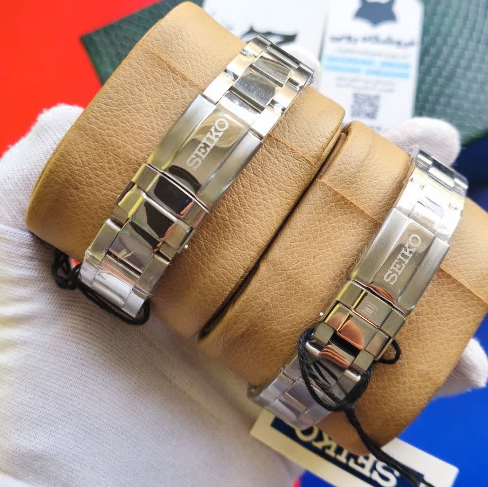 ست ساعت مچی اتوماتیک زنانه و مردانه سیکو پنج SEIKO 5 نقره ای