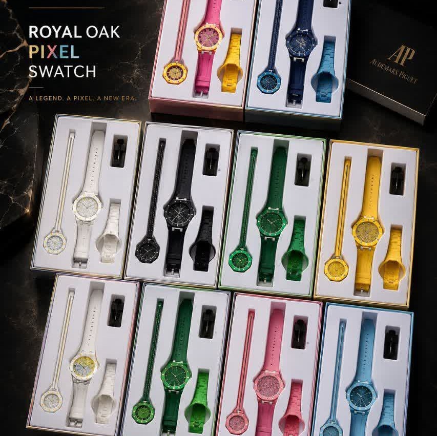ساعت اسپرت سواچ پیگه AP Swatch Royal Pop (ZZ) فول پک آبی سرمه ای