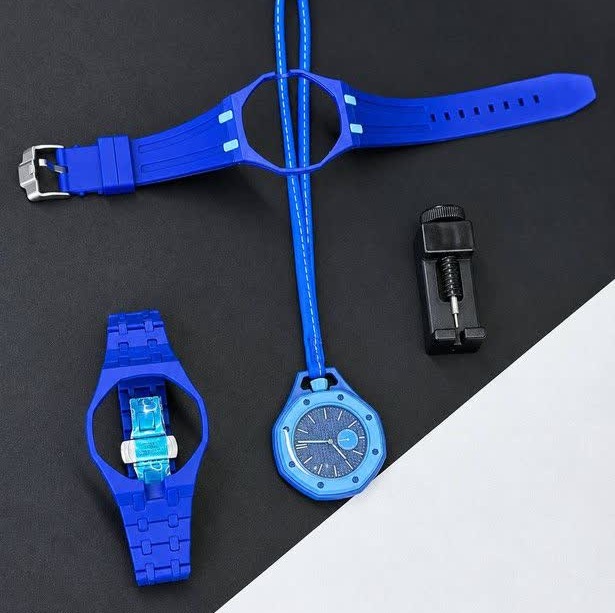 ساعت اسپرت سواچ پیگه AP Swatch Royal Pop (ZZ) فول پک آبی سرمه ای