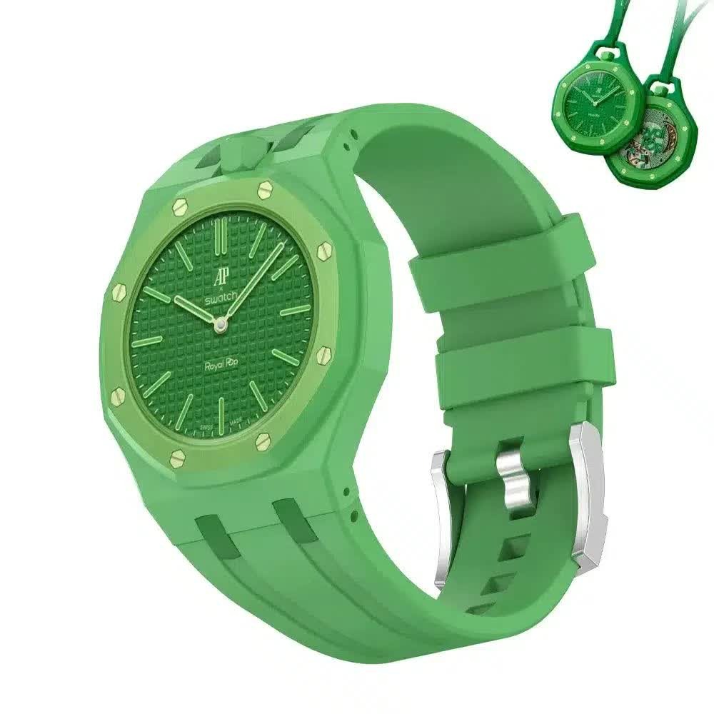 ساعت اسپرت سواچ پیگه AP Swatch Royal Pop (ZZ) فول پک سبز پرنگ