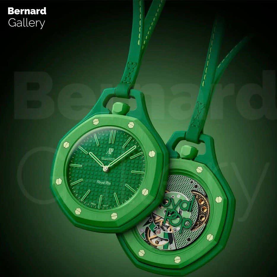 ساعت اسپرت سواچ پیگه AP Swatch Royal Pop (ZZ) فول پک سبز پرنگ