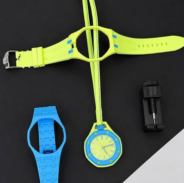 ساعت اسپرت سواچ پیگه AP Swatch Royal Pop (ZZ) فول پک آبی سبز