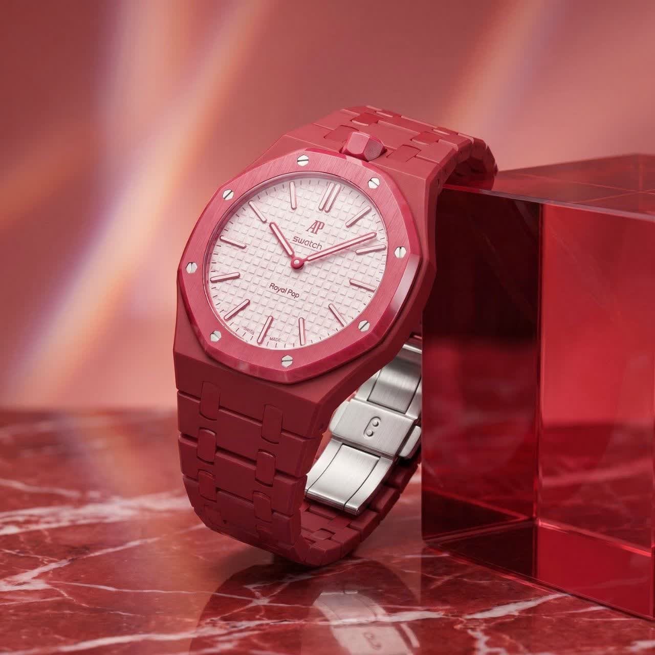 ساعت اسپرت سواچ پیگه AP Swatch Royal Pop (ZZ) فول پک قرمز