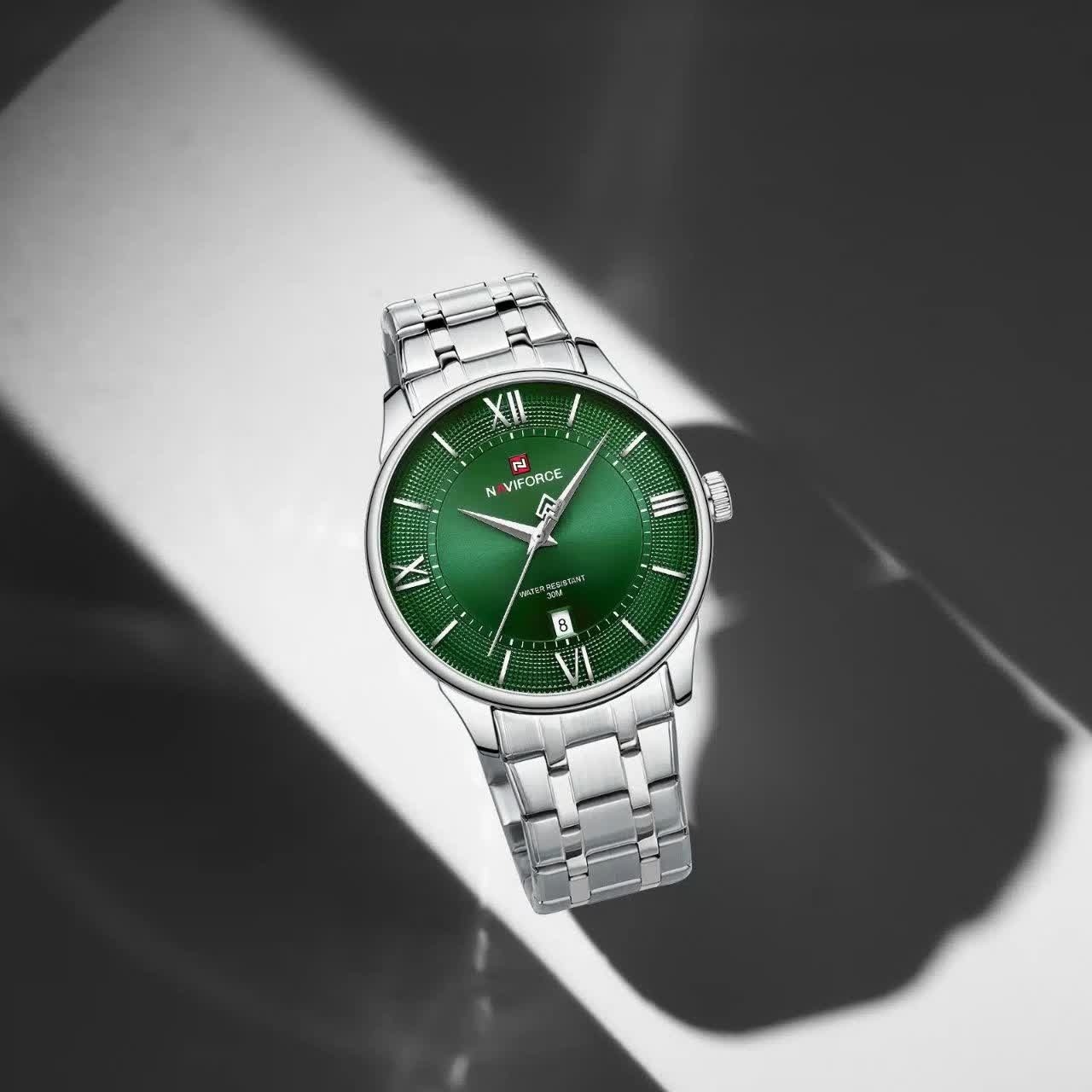 ساعت مچی نیوی فورس مردانه NAVIFORCE مدل NF9272 صفحه سبز