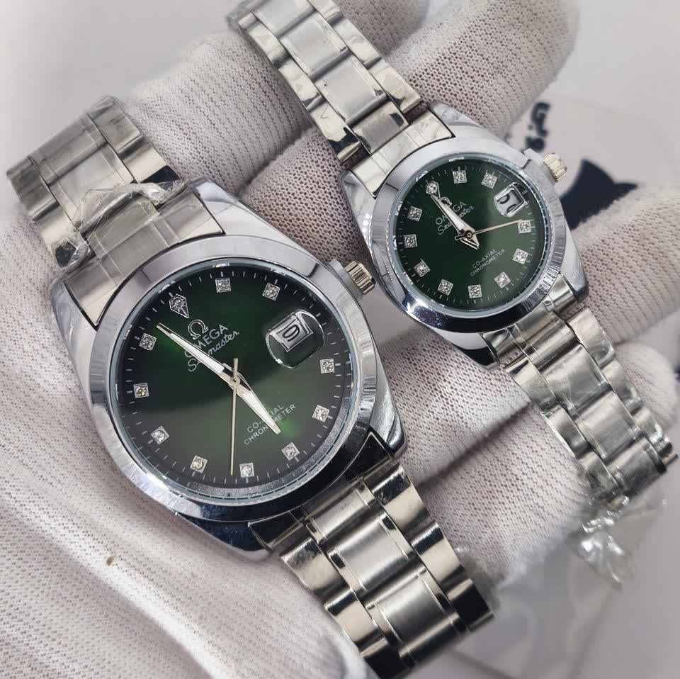 ست ساعت مچی زنانه و مردانه اُمگا OMEGA صفحه سبز