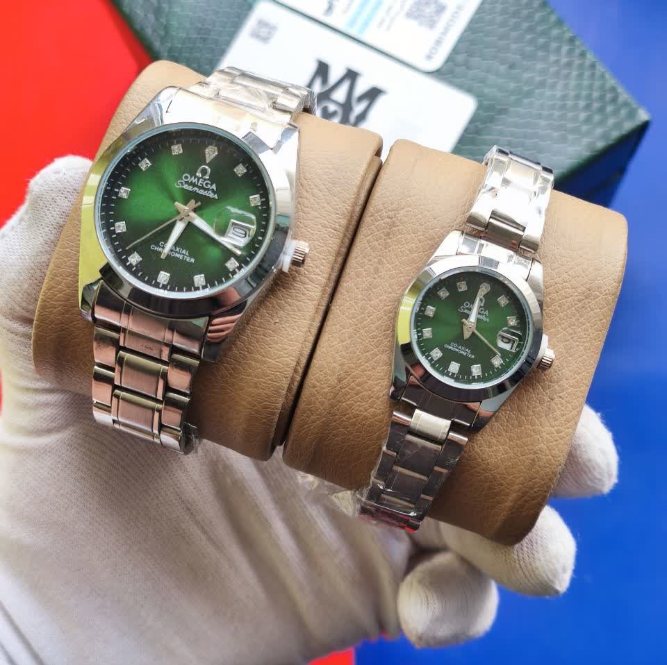 ست ساعت مچی زنانه و مردانه اُمگا OMEGA صفحه سبز