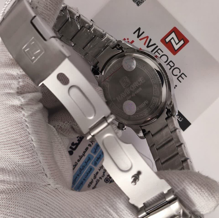 ساعت مچی نیوی فورس مردانه کرنوگراف NAVIFORCE مدل NF8076 صفحه مشکی