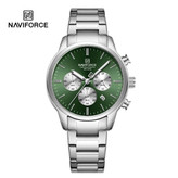 ساعت مچی نیوی فورس مردانه کرنوگراف NAVIFORCE مدل NF8076 صفحه سبز