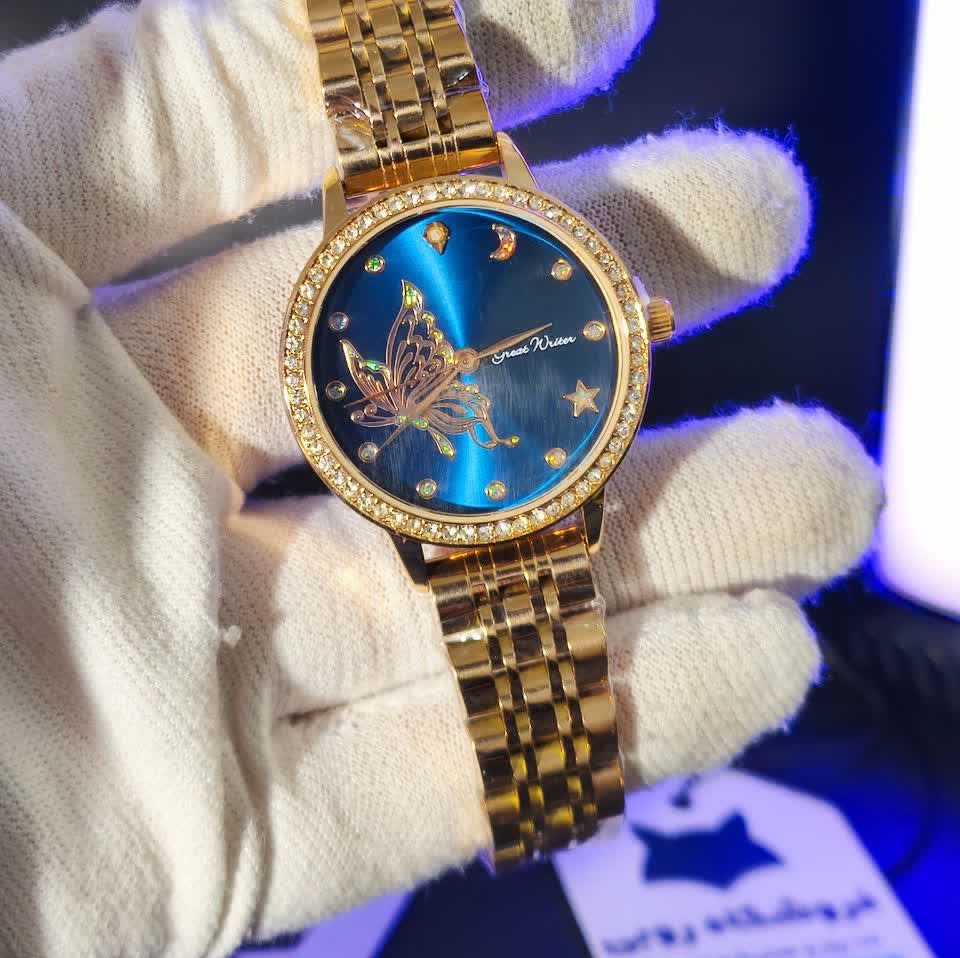 ساعت مچی زنانه ارجینال آنی کلین Anne Klein قفل مخفی رزگلد پروانه ای