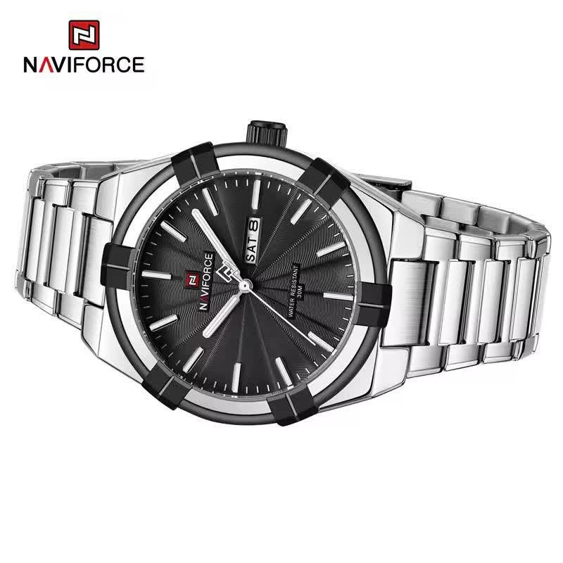 ساعت مچی نیوی فورس مردانه NAVIFORCE مدل NF9218 صفحه مشکی