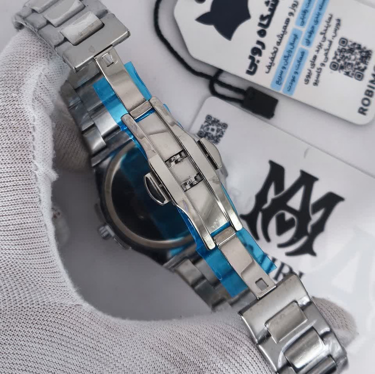 ساعت مچی عقربه ای مردانه پتک فیلیپ PATEKPHILIPPE صفحه طوسی