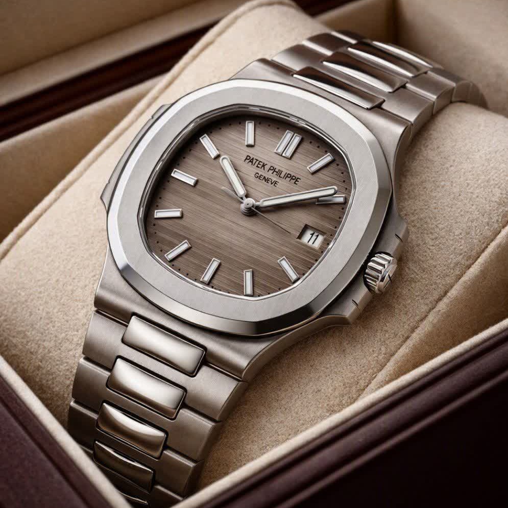 ساعت مچی عقربه ای مردانه پتک فیلیپ PATEKPHILIPPE صفحه طوسی