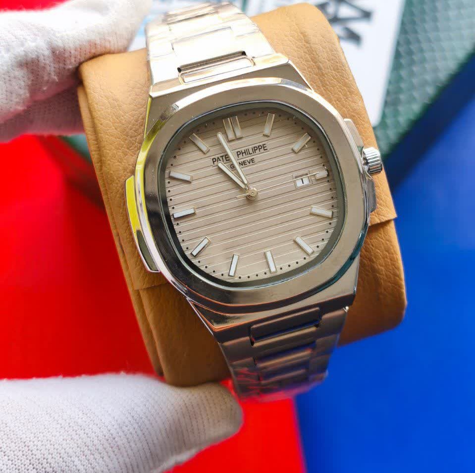 ساعت مچی عقربه ای مردانه پتک فیلیپ PATEKPHILIPPE صفحه طوسی