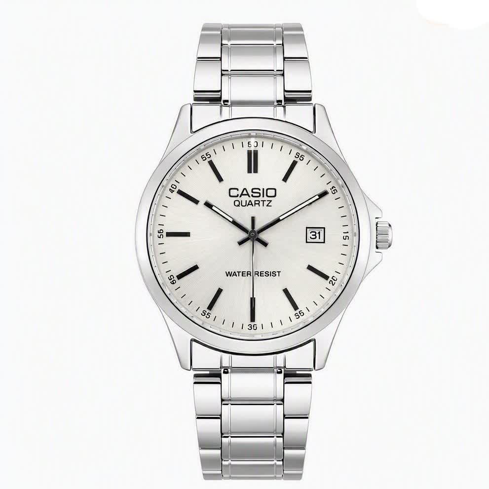 ساعت مچی مردانه کاسیو CASIO موتور ژاپن صفحه سفید مدلP1 + جعبه