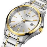 ساعت مچی مردانه کاسیو CASIO موتور ژاپن طلایی صفحه سفید مدلP2 + جعبه