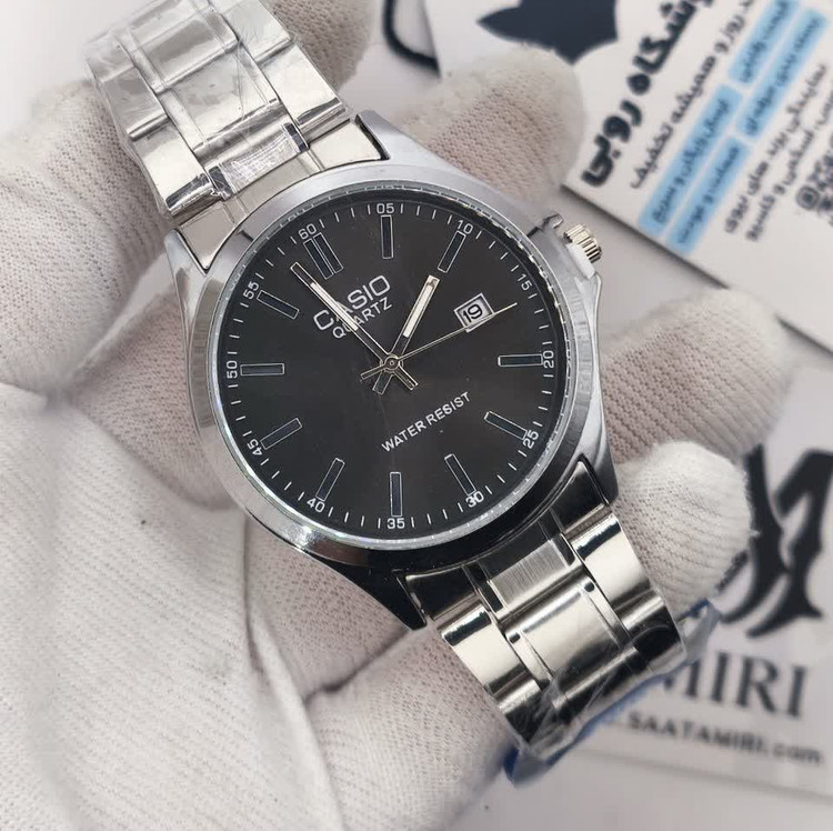 ساعت مچی مردانه کاسیو CASIO موتور ژاپن صفحه مشکی مدلP5 + جعبه