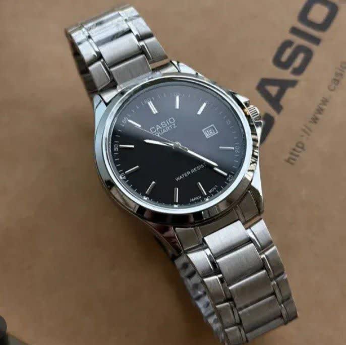 ساعت مچی مردانه کاسیو CASIO موتور ژاپن صفحه مشکی مدلP5 + جعبه