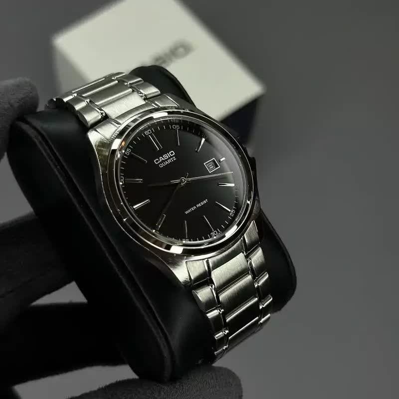 ساعت مچی مردانه کاسیو CASIO موتور ژاپن صفحه مشکی مدلP5 + جعبه