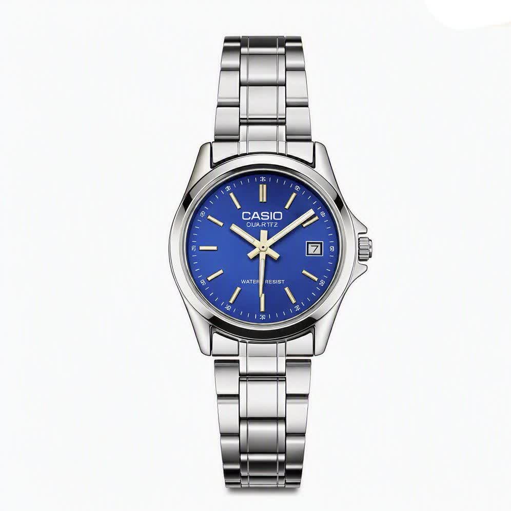 ساعت مچی زنانه کاسیو CASIO موتور ژاپن صفحه آبی مدلP6 + جعبه