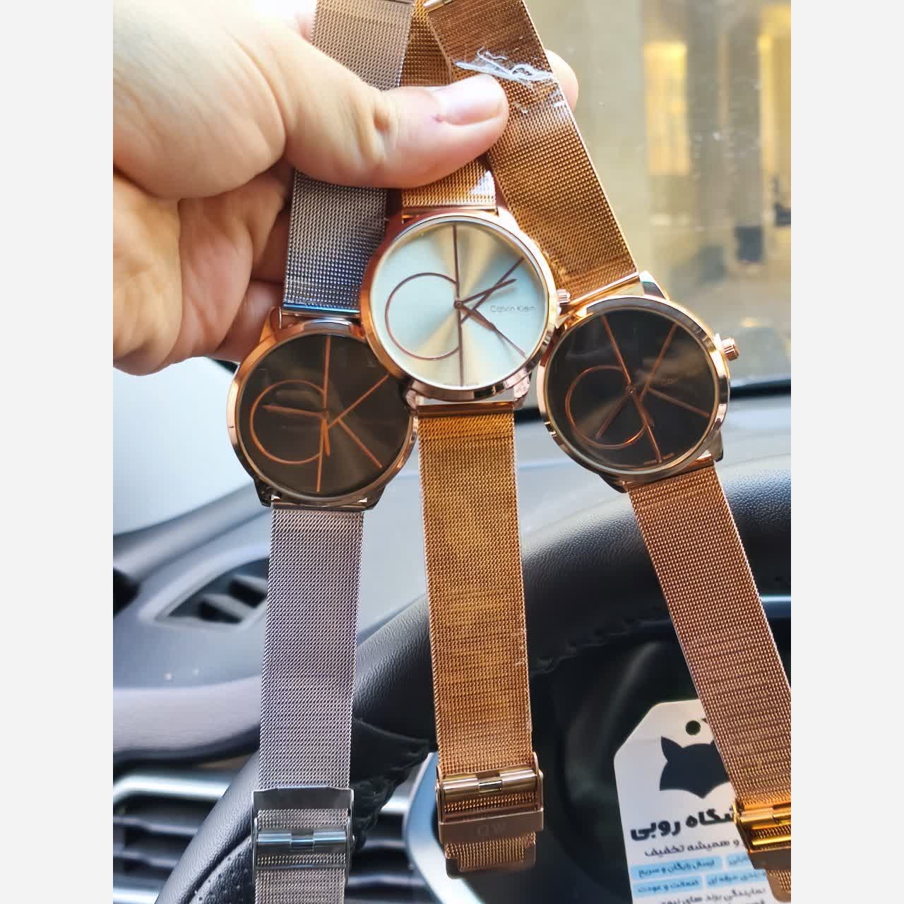ساعت مچی مردانه کالوین کلین Calvin Klein حصیری طلایی مشکی