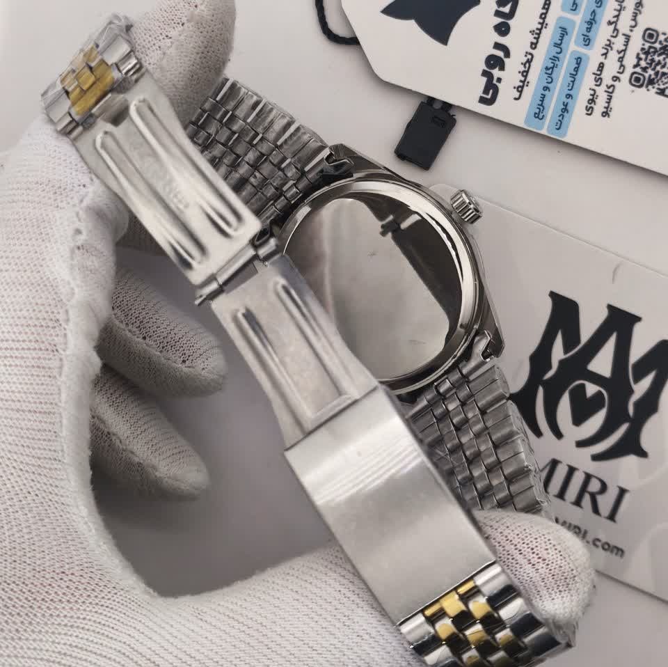 ساعت مچی مردانه رولکس دیت جاست ROLEX نقره ای طلایی