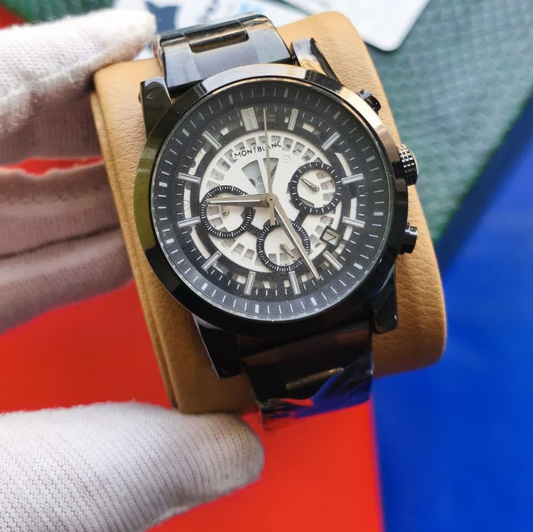 ساعت مچی سه موتوره مردانه مونت بلانک MONTBLANC مشکی