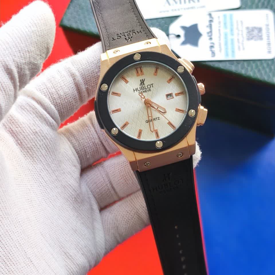 ساعت مچی مردانه هابلوت HUBLOT بند چرم مشکی
