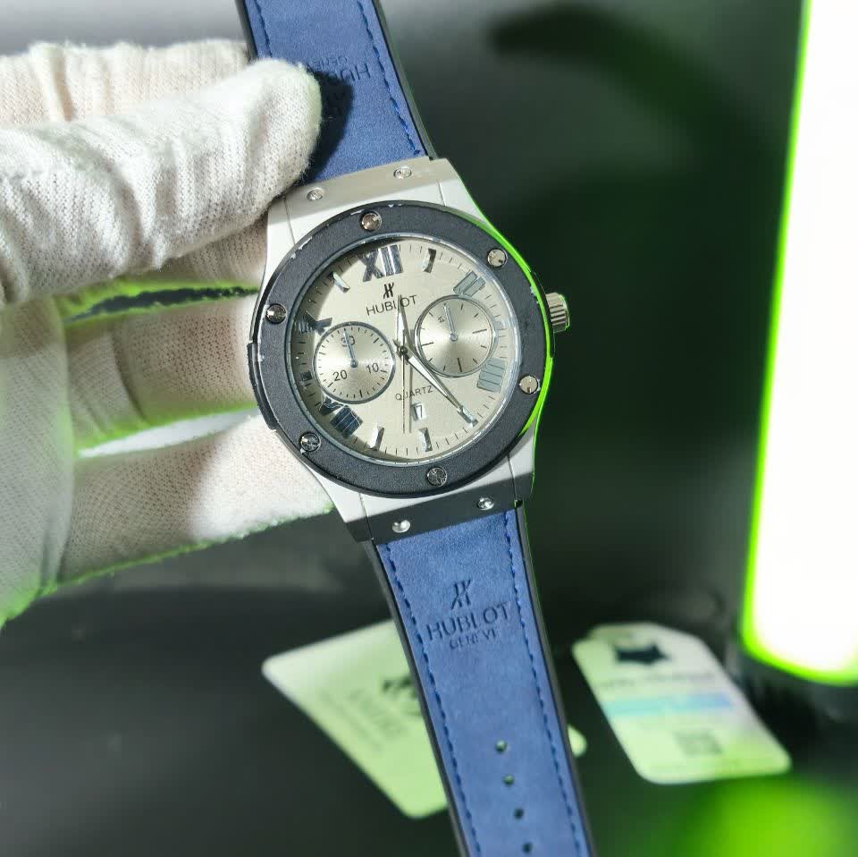 ساعت مچی مردانه هابلوت HUBLOT طرح سه موتور بند چرمی