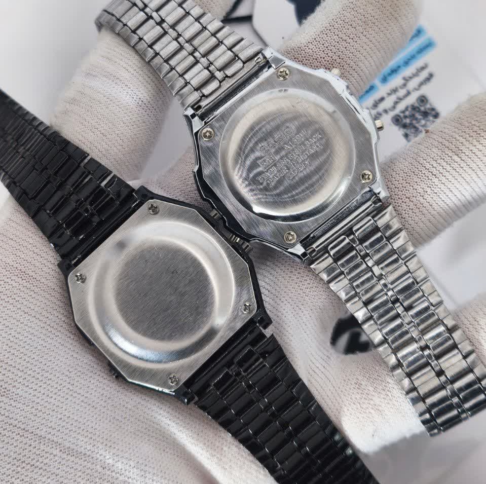 دو عدد ساعت مردانه کاسیو CASIO مدل WR مشکی و نقره ای گرد