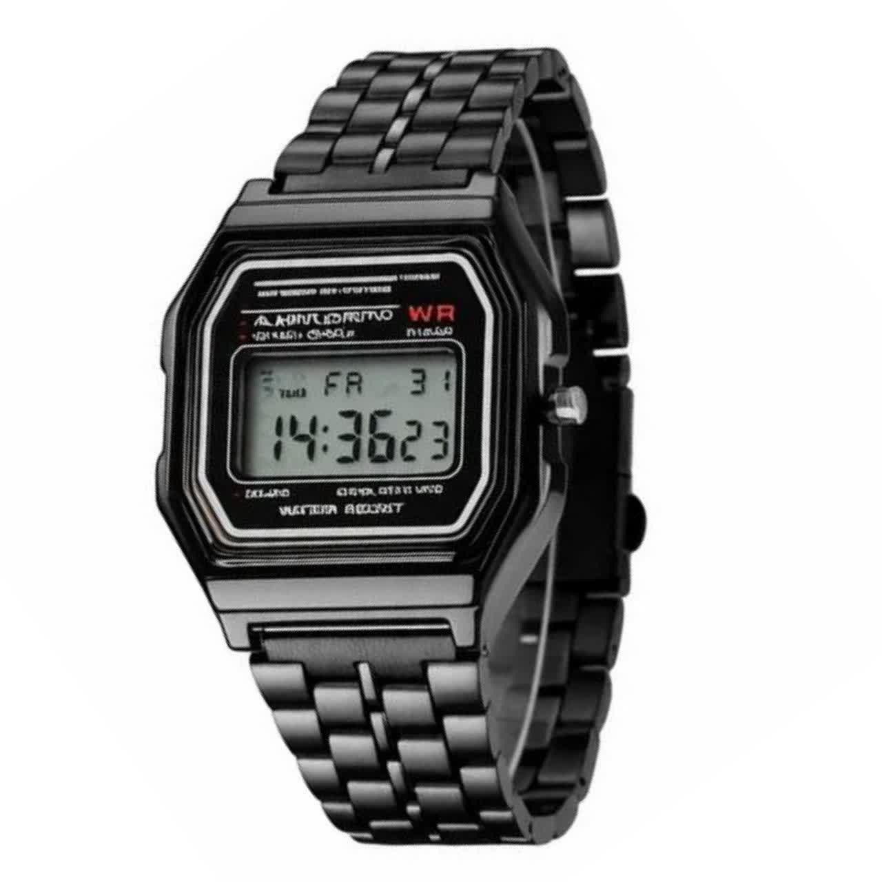 دو عدد ساعت مردانه کاسیو CASIO مدل WR مشکی و نقره ای گرد