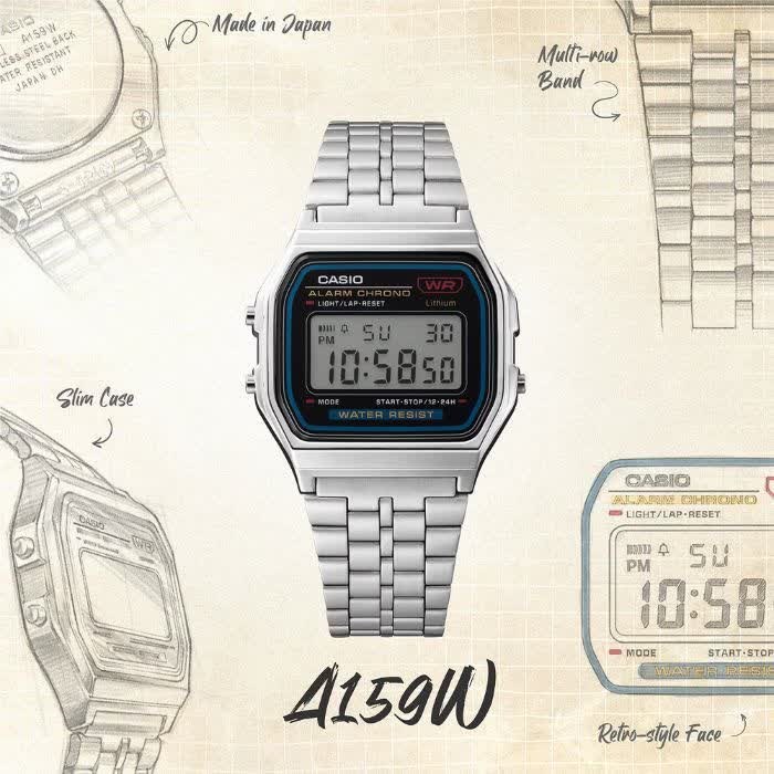 دو عدد ساعت مردانه کاسیو CASIO مدل WR مشکی رابر و نقره ای استیل موتور ژاپن