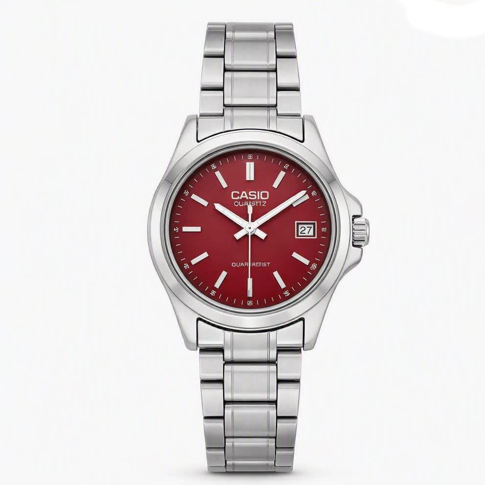 ساعت مچی زنانه کاسیو CASIO موتور ژاپن صفحه سرخ کدc38 + جعبه
