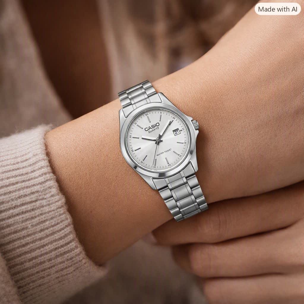 ساعت مچی زنانه کاسیو CASIO موتور ژاپن صفحه سفید کدc39 + جعبه