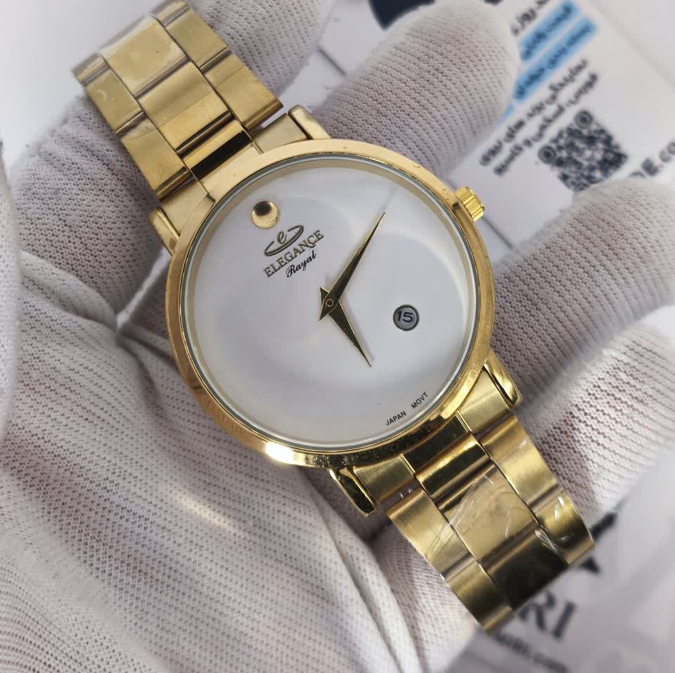 ساعت مچی مردانه الگانس ELEGANCE موتور ژاپن صفحه سفید