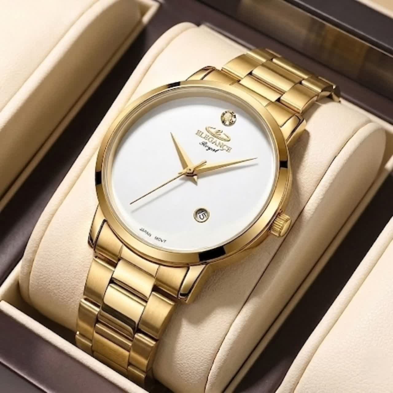 ساعت مچی مردانه الگانس ELEGANCE موتور ژاپن صفحه سفید