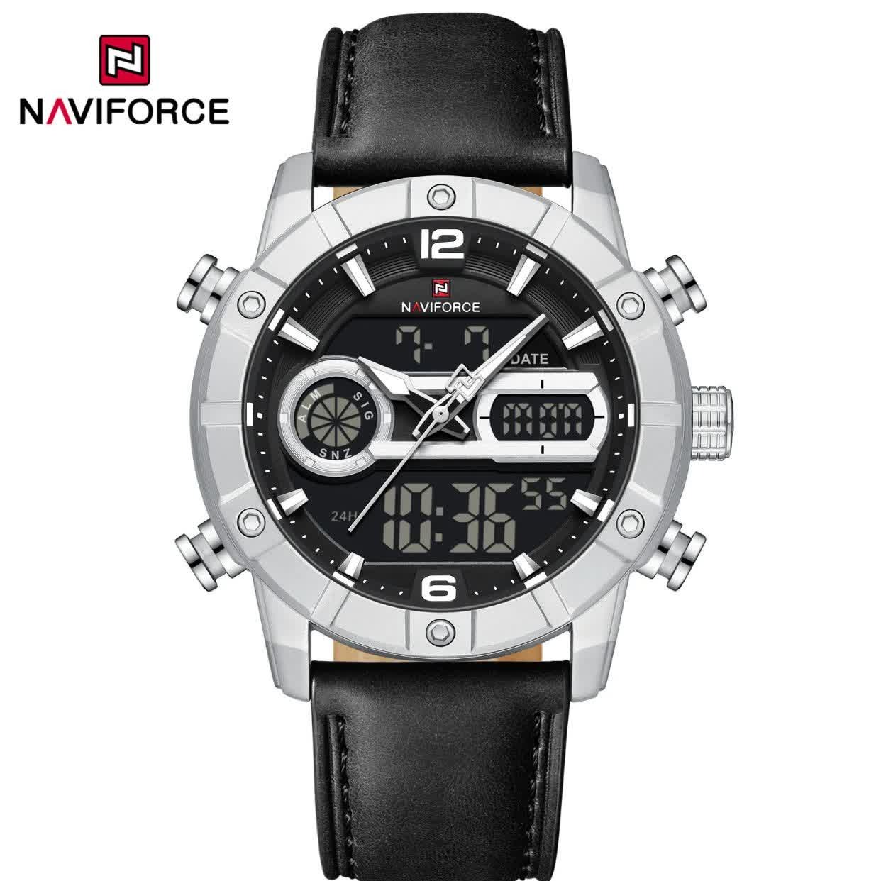 ساعت مچی نیوی فورس عقربه ای و دیجیتال مردانه NAVIFORCE مدل NF9263 بند مشکی