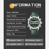 ساعت مچی نیوی فورس عقربه ای و دیجیتال مردانه NAVIFORCE مدل NF9263 بند سبز