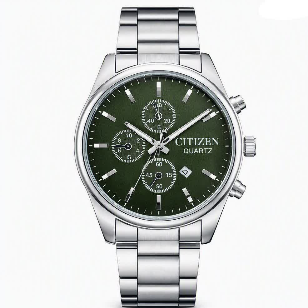 ساعت مچی مردانه سیتیزن CITIZEN تقویم دار صفحه سبز