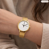 ساعت مچی زنانه کاسیو CASIO ژاپنی طلایی سفید مدل c4 + جعبه